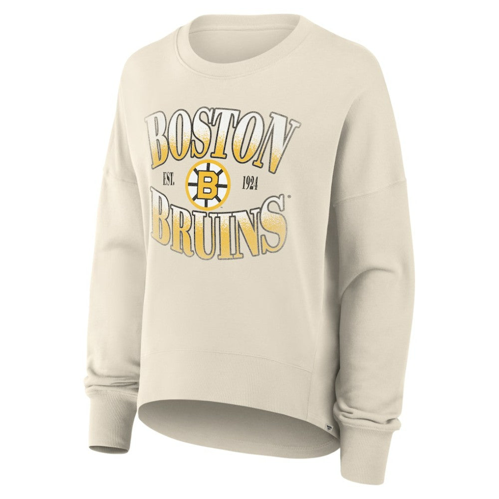 Boston Bruins Fanatics Women's Oversized Vintage Slice Pullover Sweatshirt - Cream | Fanatics discount