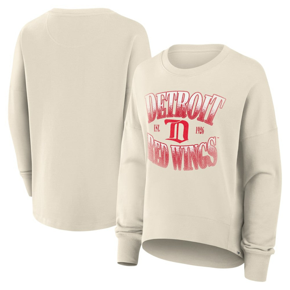 Detroit Red Wings Fanatics Women's Oversized Vintage Slice Pullover Sweatshirt - Cream | Fanatics discount