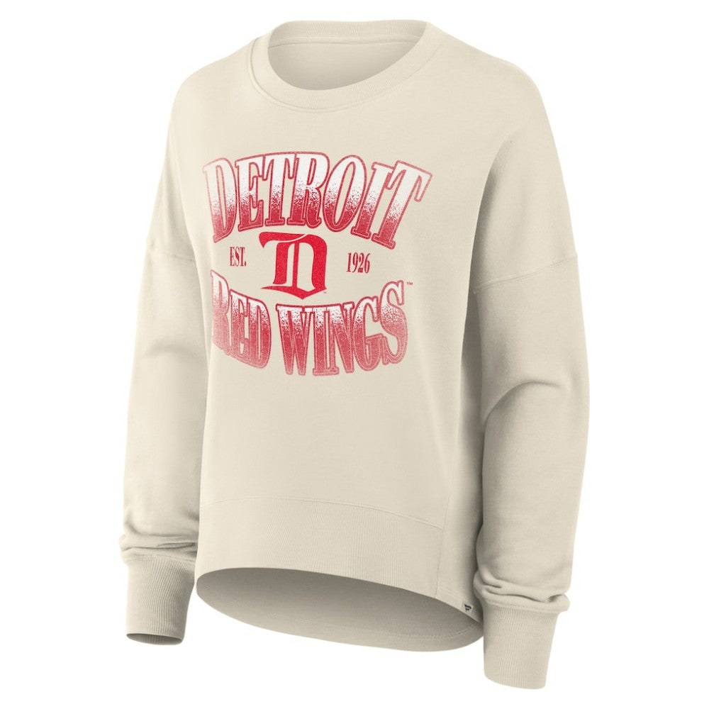 Detroit Red Wings Fanatics Women's Oversized Vintage Slice Pullover Sweatshirt - Cream | Fanatics discount