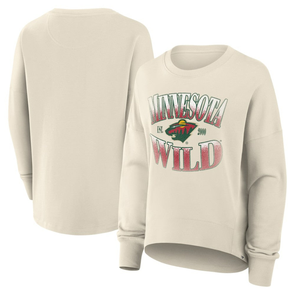 Minnesota Wild Fanatics Women's Oversized Slice Pullover Sweatshirt - Cream | Fanatics discount