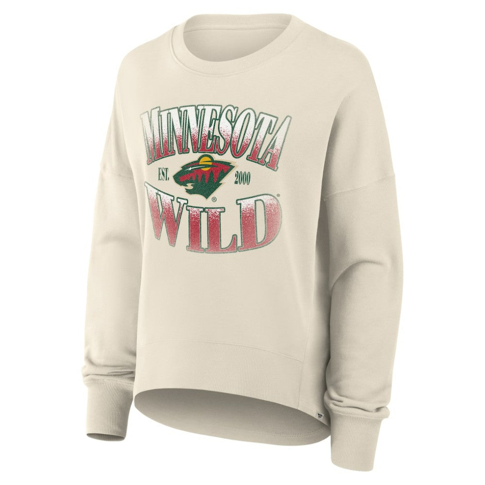Minnesota Wild Fanatics Women's Oversized Slice Pullover Sweatshirt - Cream | Fanatics discount