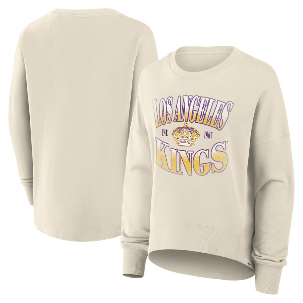 Los Angeles Kings Fanatics Women's Oversized Vintage Slice Pullover Sweatshirt - Cream | Fanatics on sale