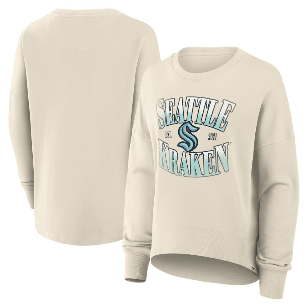 Seattle Kraken Fanatics Women's Oversized Slice Pullover Sweatshirt - Cream | Fanatics online
