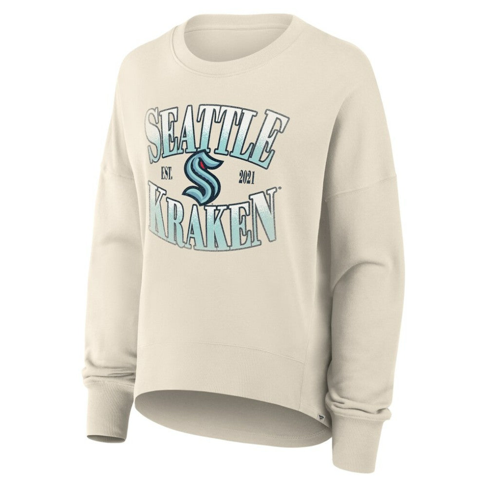 Seattle Kraken Fanatics Women's Oversized Slice Pullover Sweatshirt - Cream | Fanatics online