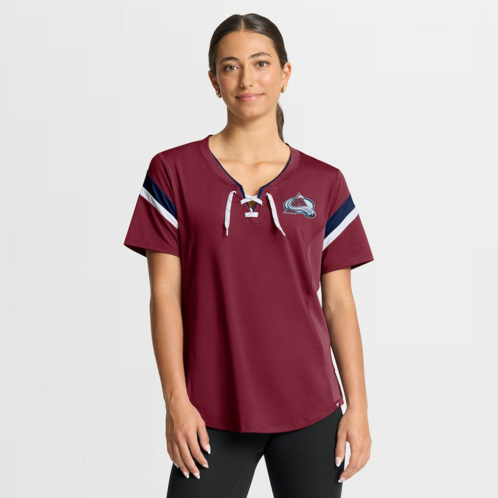 Colorado Avalanche Fanatics Women's Offside Athena T-Shirt - Burgundy | Fanatics Clearance
