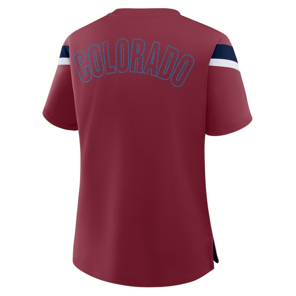 Colorado Avalanche Fanatics Women's Offside Athena T-Shirt - Burgundy | Fanatics Clearance