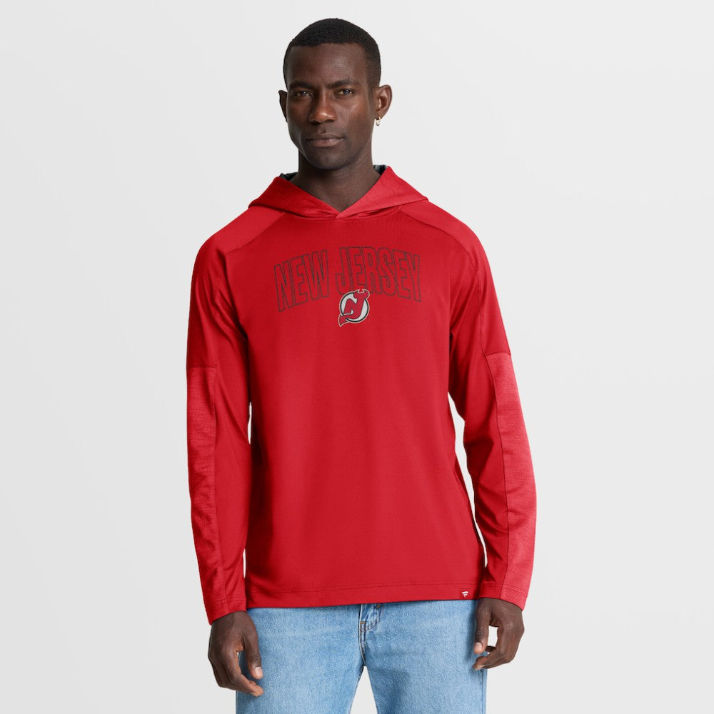 New Jersey Devils Fanatics Penalty Shot Long Sleeve Hoodie T-Shirt - Red | Fanatics on sale