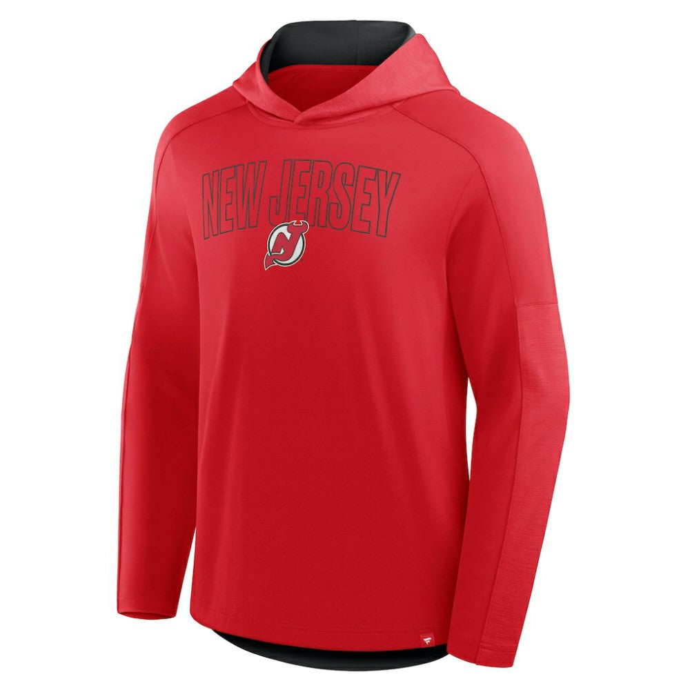 New Jersey Devils Fanatics Penalty Shot Long Sleeve Hoodie T-Shirt - Red | Fanatics on sale