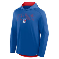New York Rangers Fanatics Penalty Shot Long Sleeve Hoodie T-Shirt - Blue | Fanatics Clearance