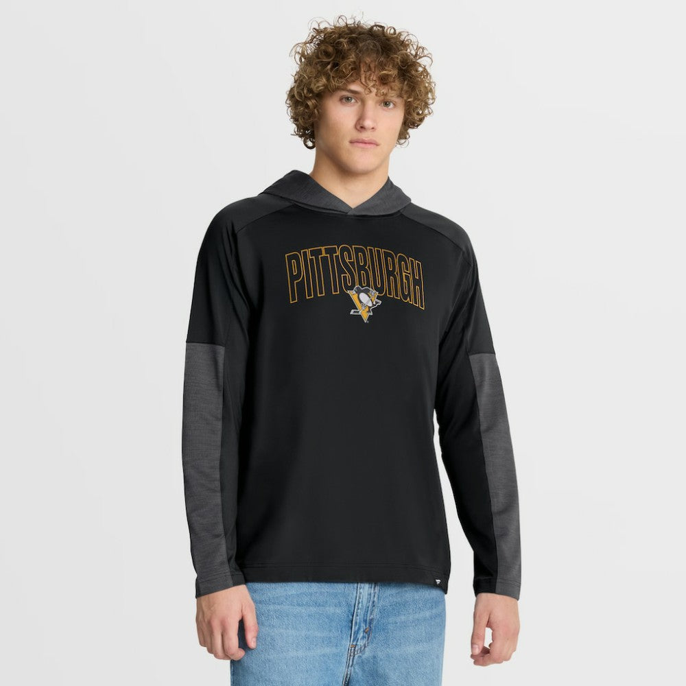 Pittsburgh Penguins Fanatics Penalty Shot Long Sleeve Hoodie T-Shirt - Black | Fanatics online