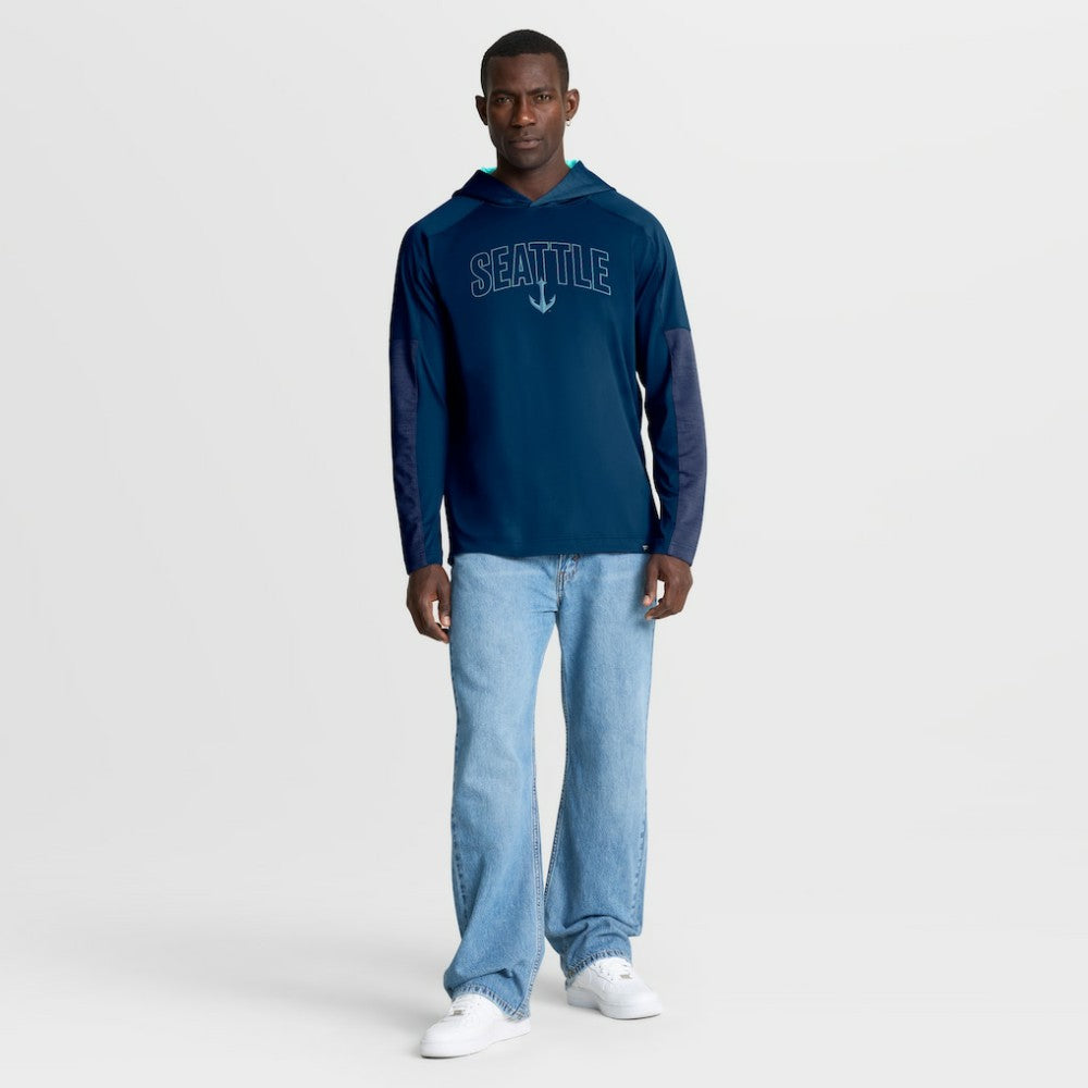 Seattle Kraken Fanatics Penalty Shot Long Sleeve Hoodie T-Shirt - Deep Sea Blue | Fanatics on sale