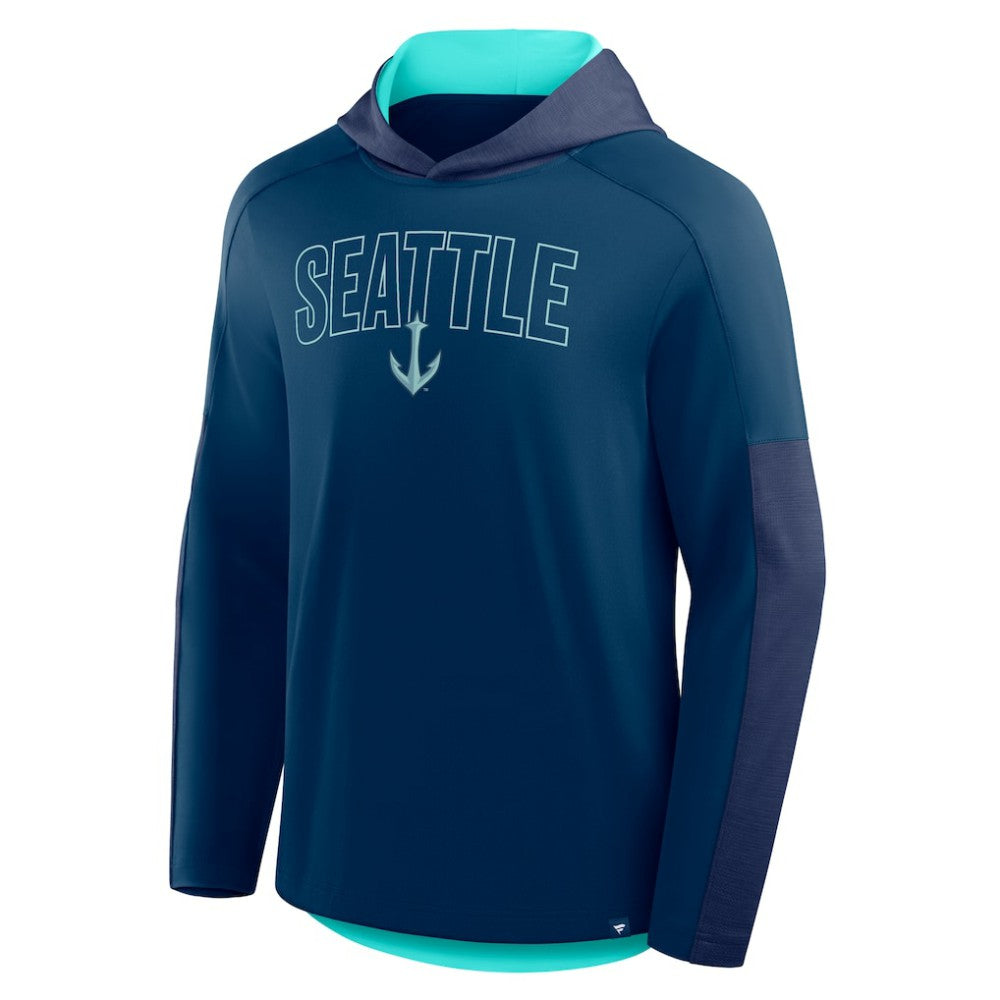 Seattle Kraken Fanatics Penalty Shot Long Sleeve Hoodie T-Shirt - Deep Sea Blue | Fanatics on sale