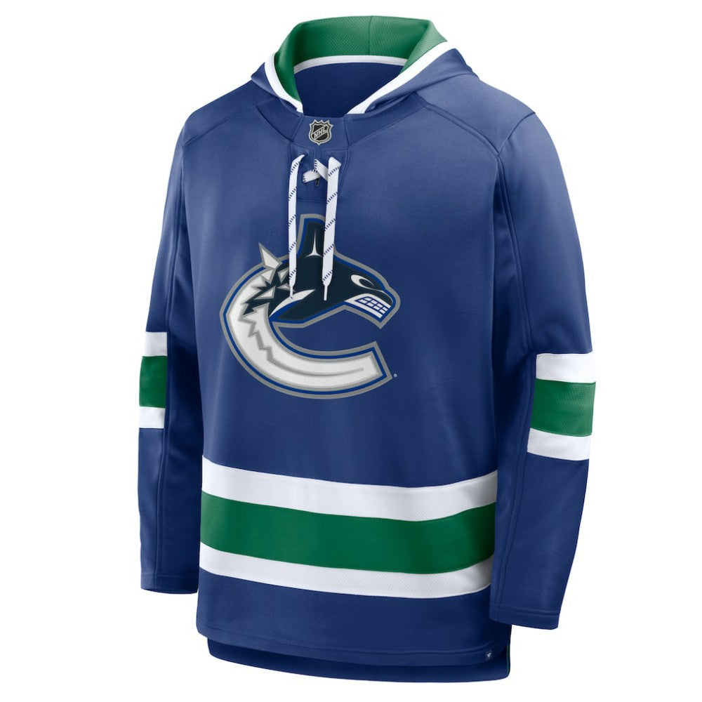 Vancouver Canucks Fanatics Prime Time Fleece Hoodie - Blue | Fanatics Lifestyle