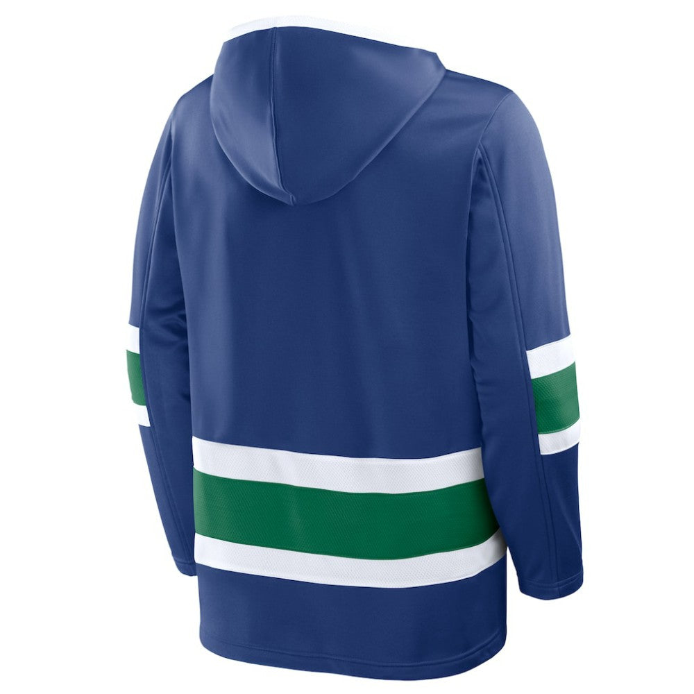 Vancouver Canucks Fanatics Prime Time Fleece Hoodie - Blue | Fanatics Lifestyle
