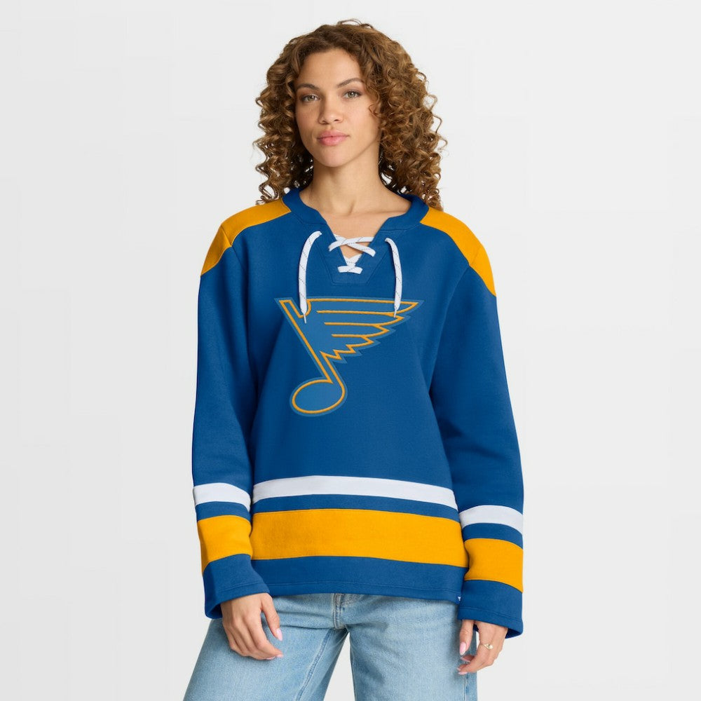 St. Louis Blues Fanatics Women's Icing Long Sleeve Lace Up Sweatshirt - Blue | Fanatics near me