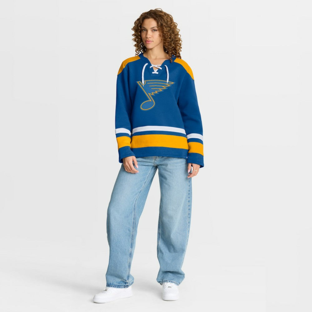 St. Louis Blues Fanatics Women's Icing Long Sleeve Lace Up Sweatshirt - Blue | Fanatics near me
