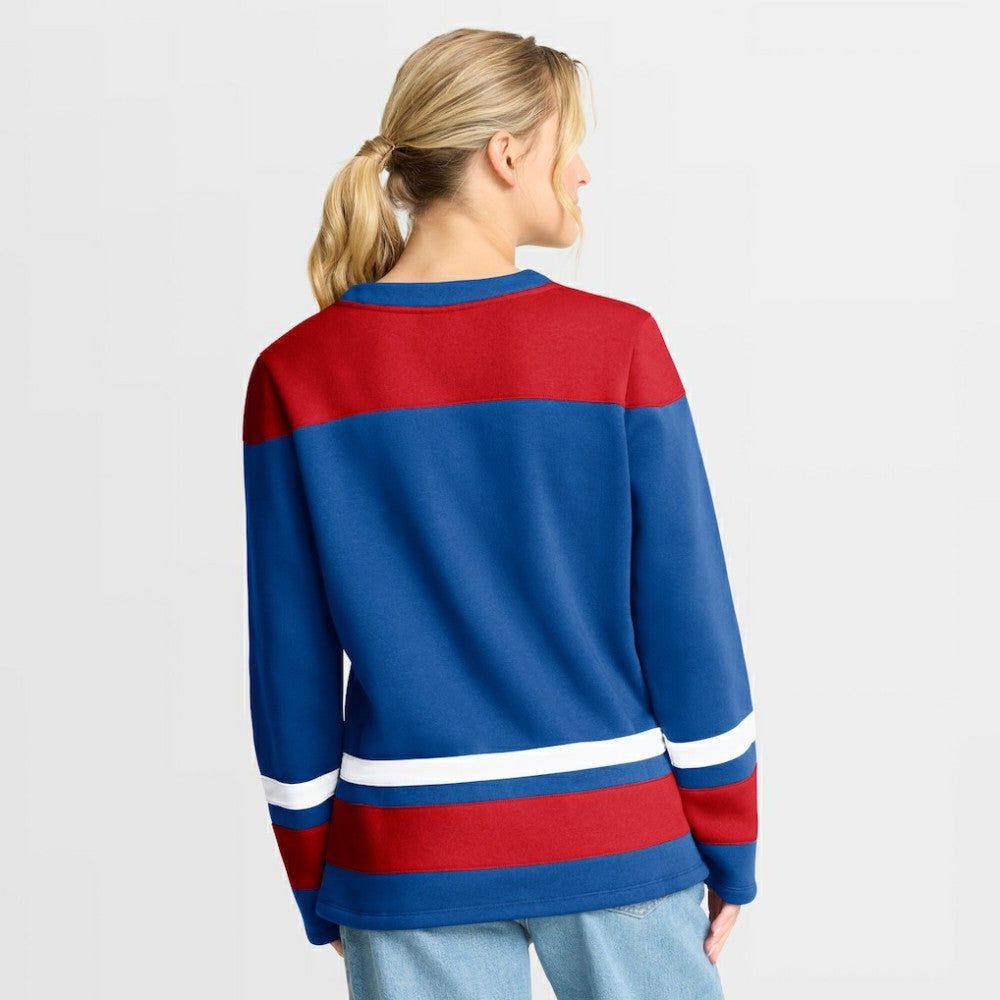 New York Rangers Fanatics Women's Icing Long Sleeve Lace Up Sweatshirt - Blue | Fanatics Clearance