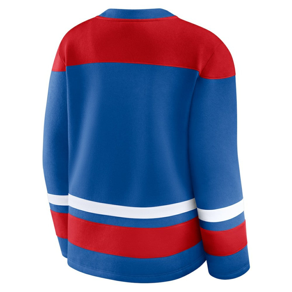 New York Rangers Fanatics Women's Icing Long Sleeve Lace Up Sweatshirt - Blue | Fanatics Clearance