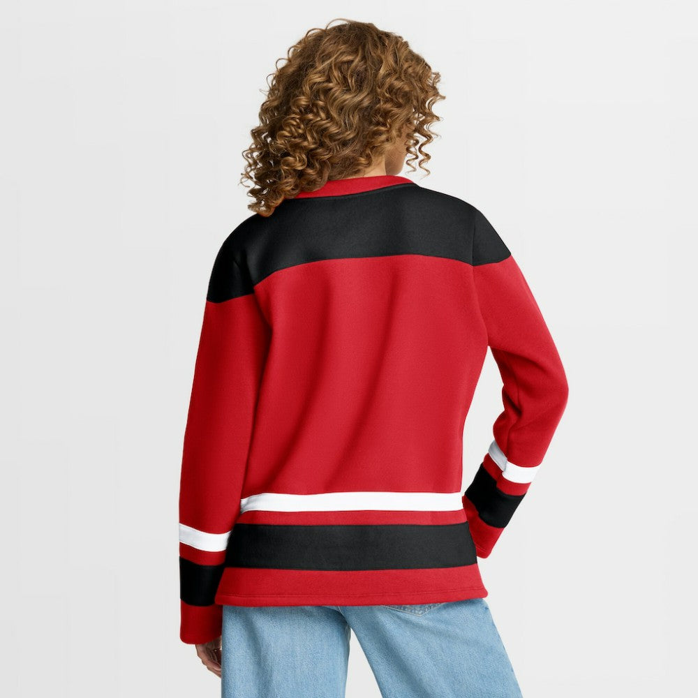 Chicago Blackhawks Fanatics Women's Icing Long Sleeve Lace Up Sweatshirt - Athletic Red | Fanatics discount