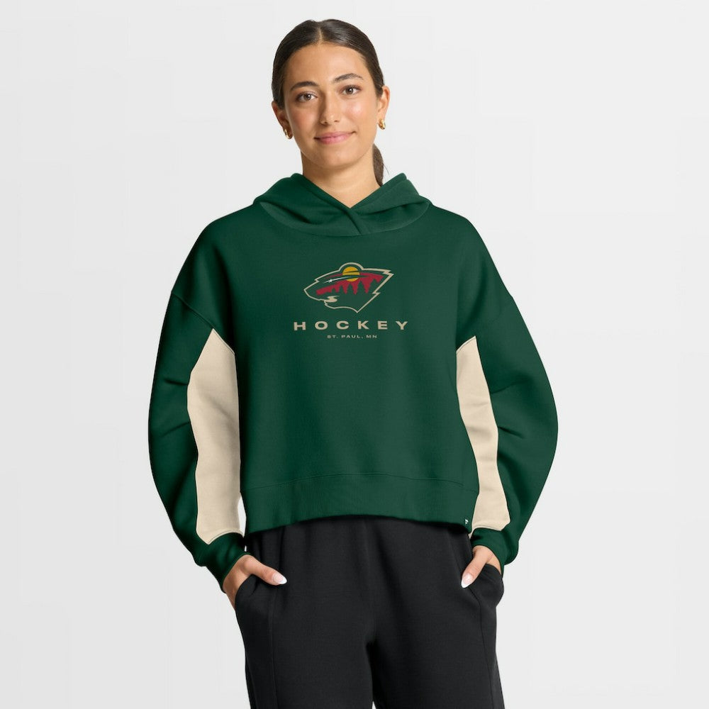Minnesota Wild Fanatics Women's Back Check Boxy Hoodie - Green | Fanatics discount