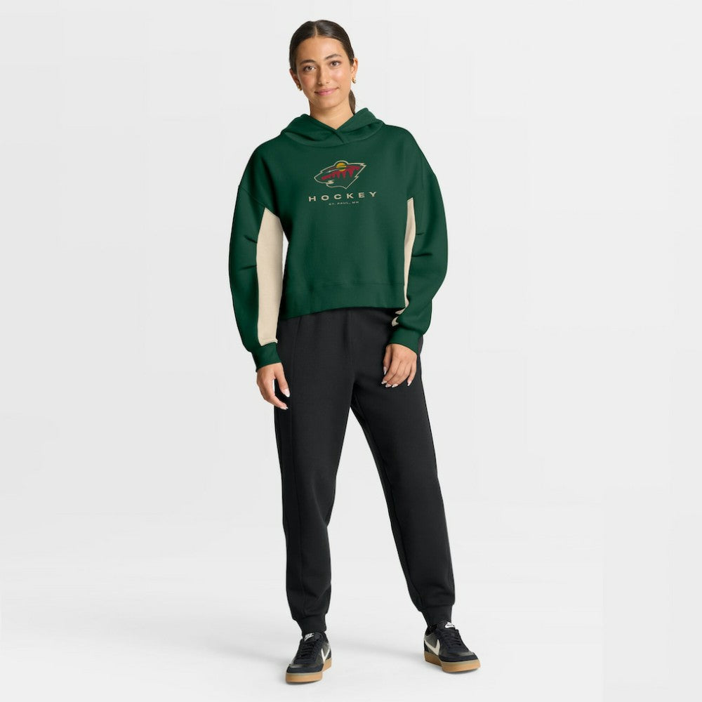 Minnesota Wild Fanatics Women's Back Check Boxy Hoodie - Green | Fanatics discount