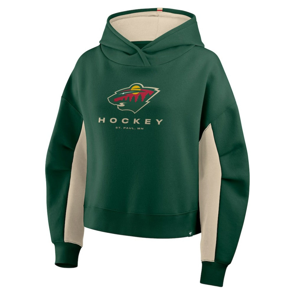 Minnesota Wild Fanatics Women's Back Check Boxy Hoodie - Green | Fanatics discount
