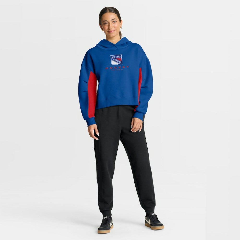 New York Rangers Fanatics Women's Back Check Boxy Hoodie - Blue | Fanatics Lifestyle