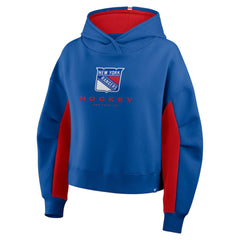 New York Rangers Fanatics Women's Back Check Boxy Hoodie - Blue | Fanatics Lifestyle