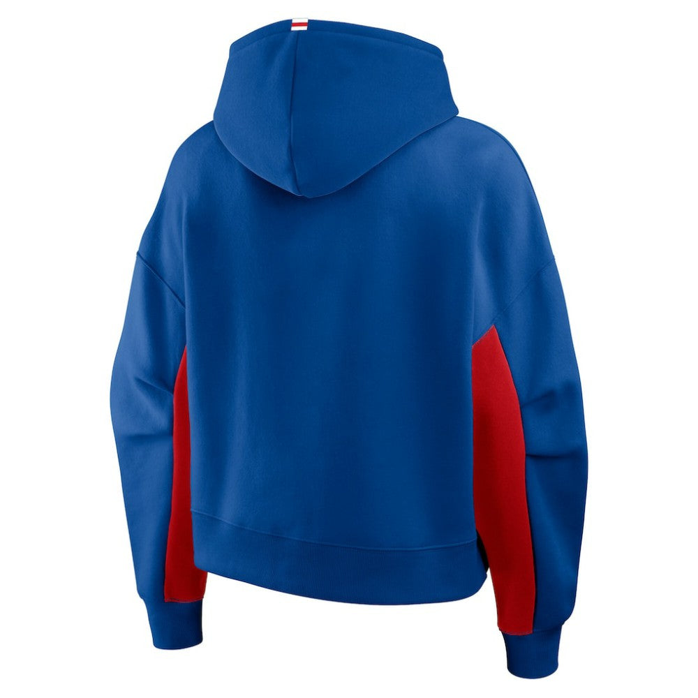 New York Rangers Fanatics Women's Back Check Boxy Hoodie - Blue | Fanatics Lifestyle