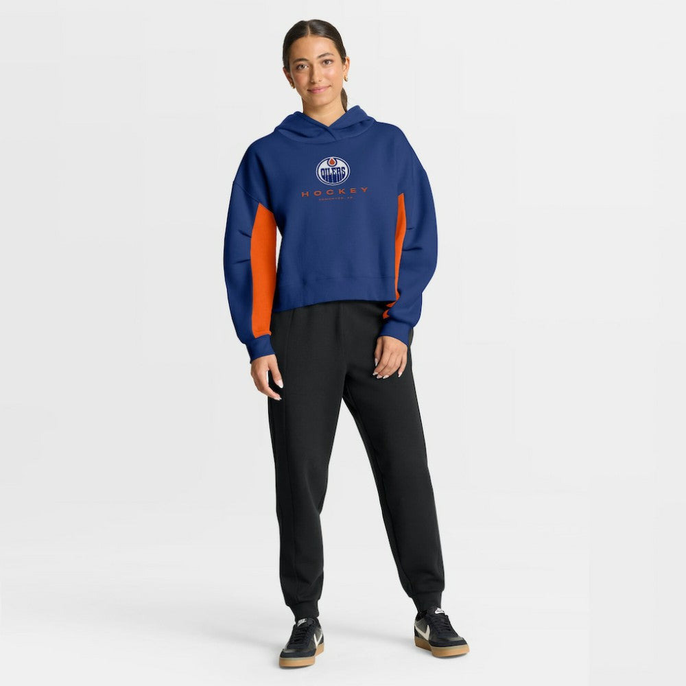 Edmonton Oilers Fanatics Women's Back Check Boxy Hoodie - Royal | Fanatics on sale