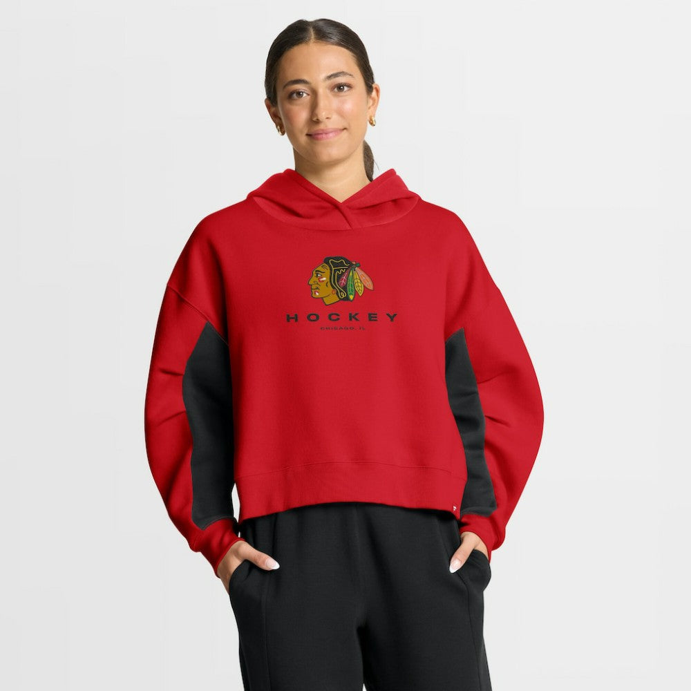 Chicago Blackhawks Fanatics Women's Back Check Boxy Hoodie - Red | Fanatics discount