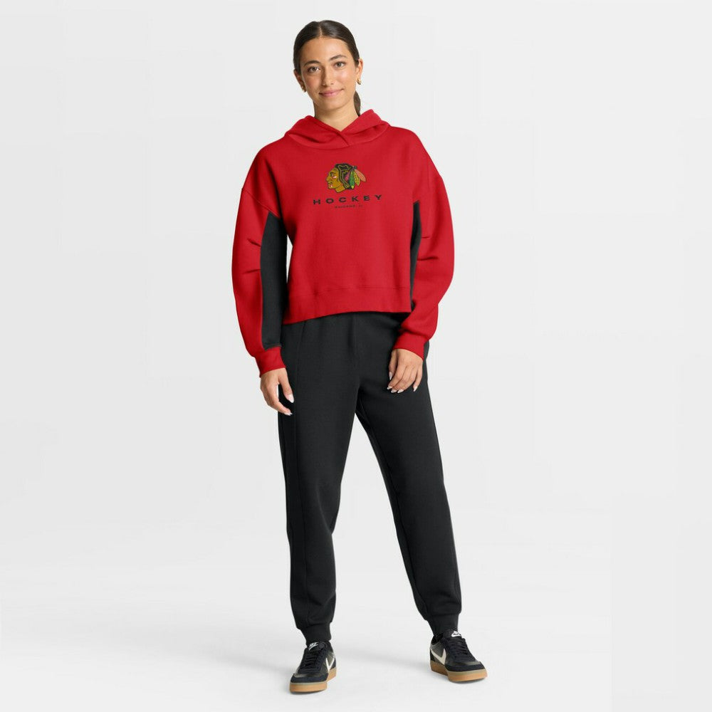 Chicago Blackhawks Fanatics Women's Back Check Boxy Hoodie - Red | Fanatics discount