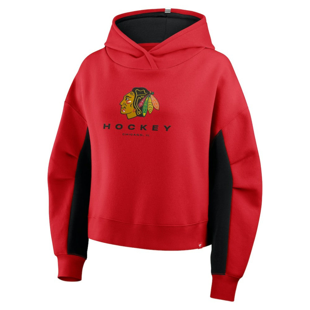Chicago Blackhawks Fanatics Women's Back Check Boxy Hoodie - Red | Fanatics discount