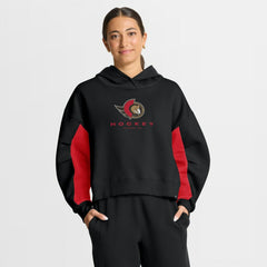 Ottawa Senators Fanatics Women's Back Check Boxy Hoodie - Black | Fanatics Lifestyle