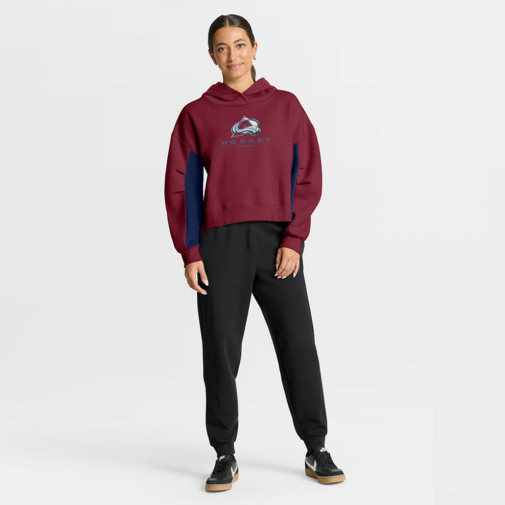 Colorado Avalanche Fanatics Women's Back Check Boxy Hoodie - Burgundy | Fanatics discount