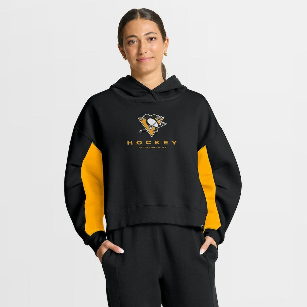 Pittsburgh Penguins Fanatics Women's Back Check Boxy Hoodie - Black | Fanatics Clearance