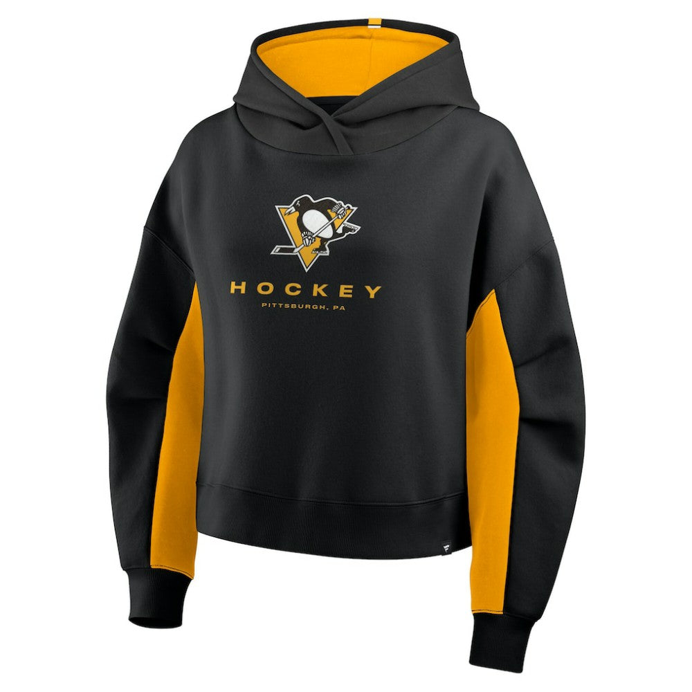 Pittsburgh Penguins Fanatics Women's Back Check Boxy Hoodie - Black | Fanatics Clearance