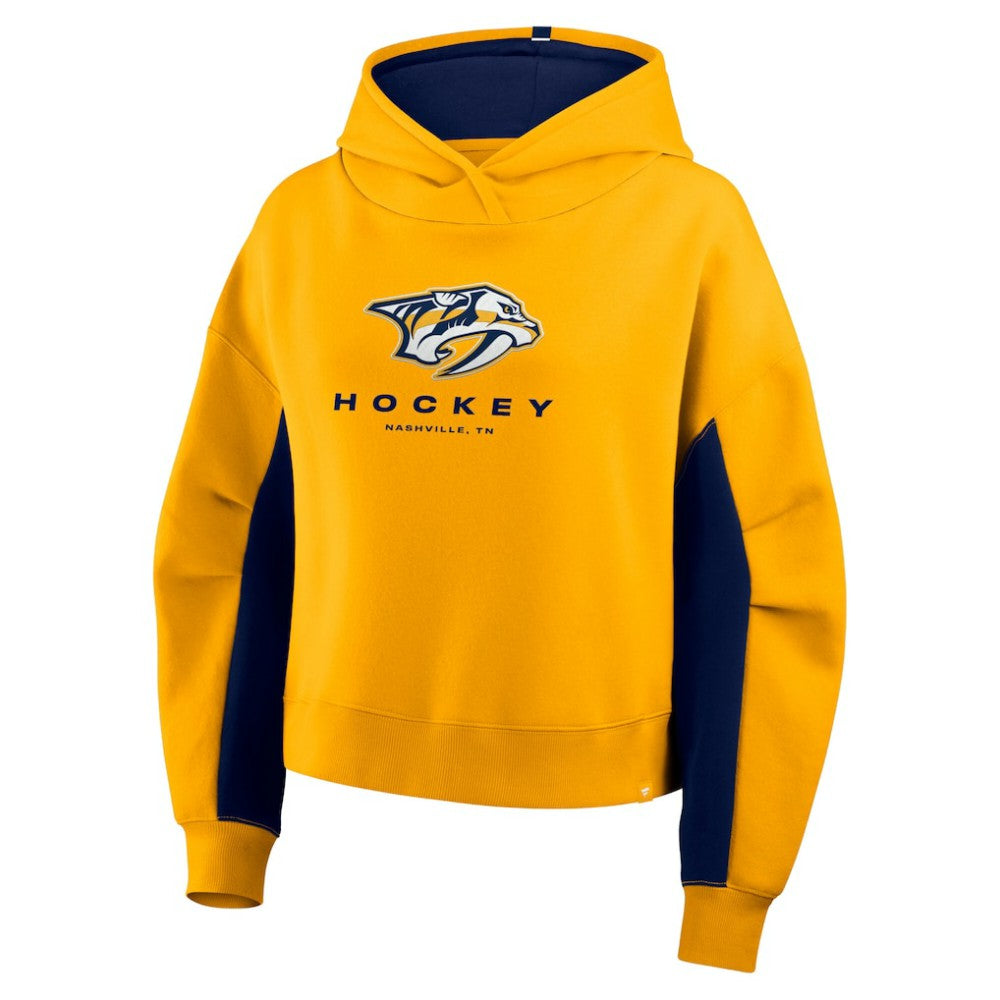 Nashville Predators Fanatics Women's Back Check Boxy Hoodie - Gold | Fanatics on sale