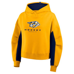 Nashville Predators Fanatics Women's Back Check Boxy Hoodie - Gold | Fanatics on sale