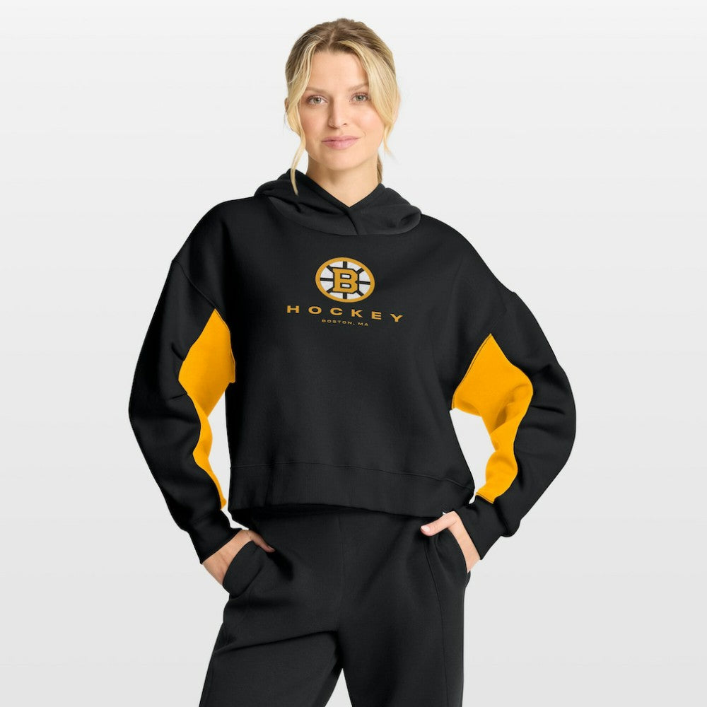 Boston Bruins Fanatics Women's Back Check Boxy Hoodie - Black | Fanatics sale