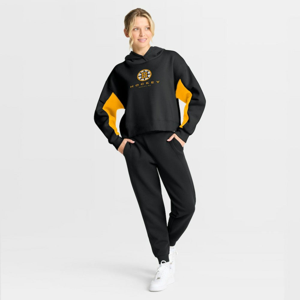 Boston Bruins Fanatics Women's Back Check Boxy Hoodie - Black | Fanatics sale