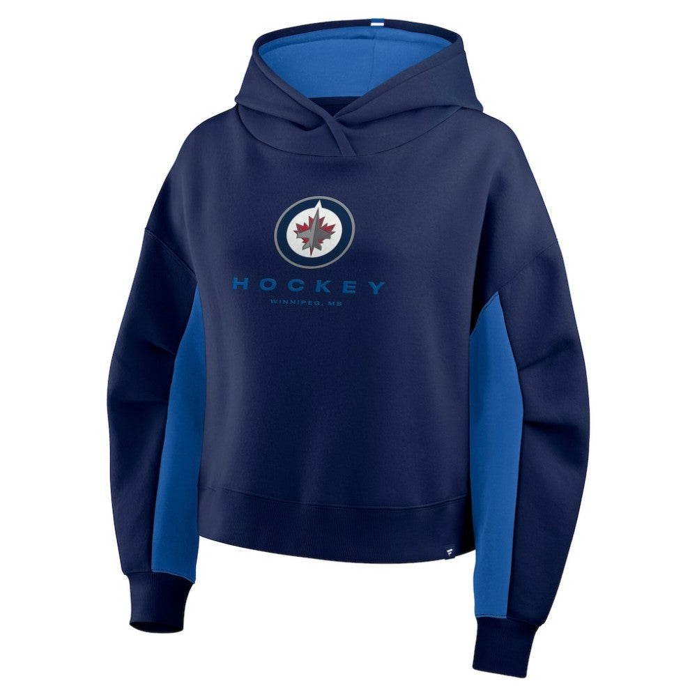 Winnipeg Jets Fanatics Women's Back Check Boxy Hoodie - Navy | Fanatics Lifestyle