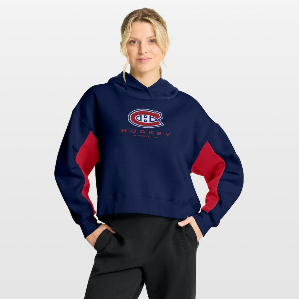 Montreal Canadiens Fanatics Women's Back Check Boxy Hoodie - Navy | Fanatics discount