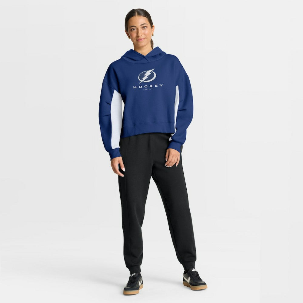 Tampa Bay Lightning Fanatics Women's Back Check Boxy Hoodie - Blue | Fanatics Clearance