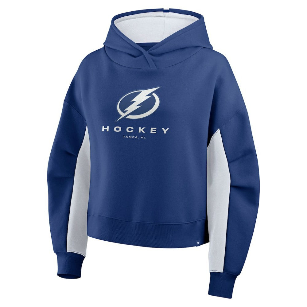 Tampa Bay Lightning Fanatics Women's Back Check Boxy Hoodie - Blue | Fanatics Clearance