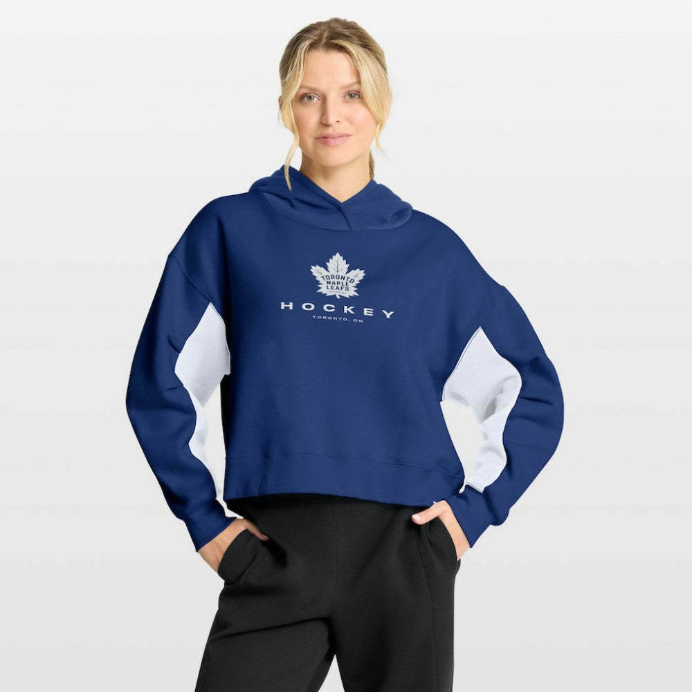 Toronto Maple Leafs Fanatics Women's Back Check Boxy Hoodie - Blue | Fanatics Lifestyle