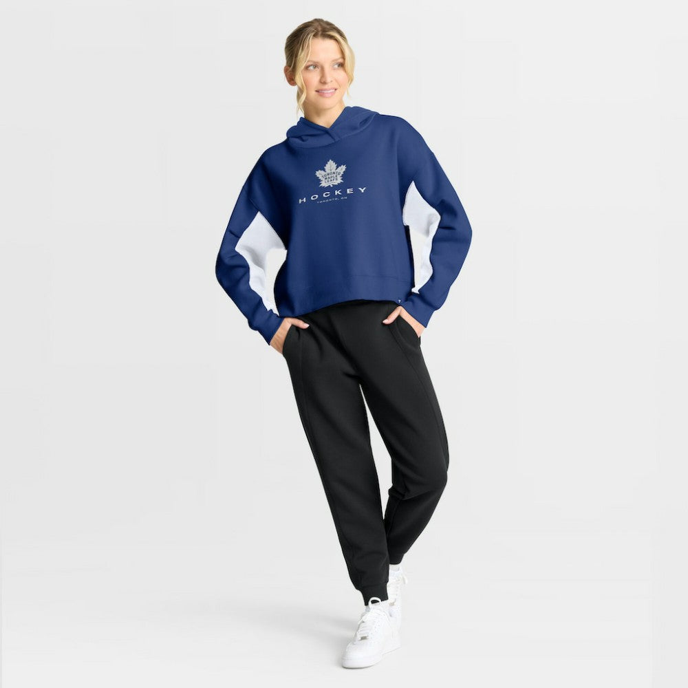 Toronto Maple Leafs Fanatics Women's Back Check Boxy Hoodie - Blue | Fanatics Lifestyle