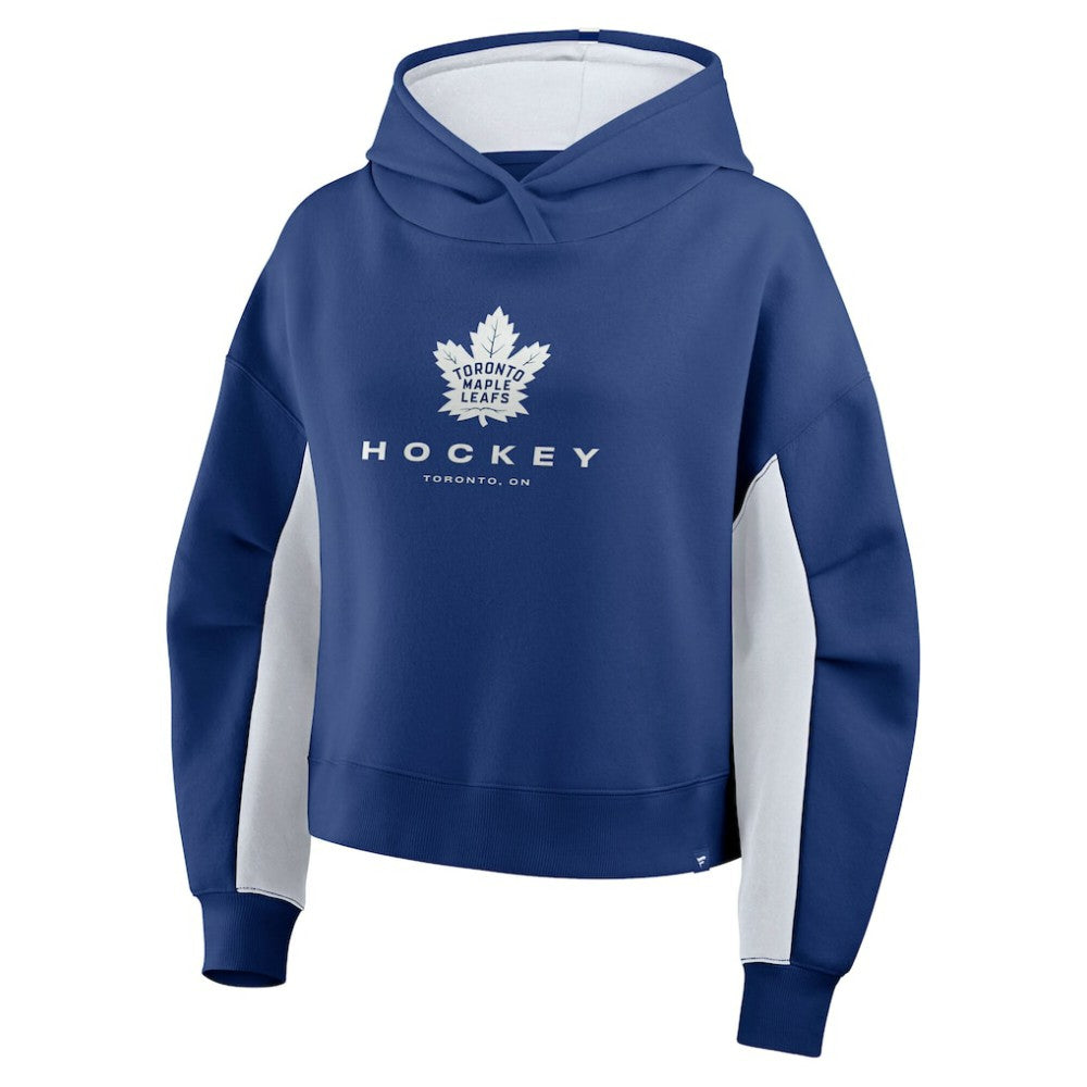 Toronto Maple Leafs Fanatics Women's Back Check Boxy Hoodie - Blue | Fanatics Lifestyle