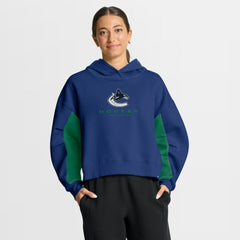 Vancouver Canucks Fanatics Women's Back Check Boxy Hoodie - Blue | Fanatics sale