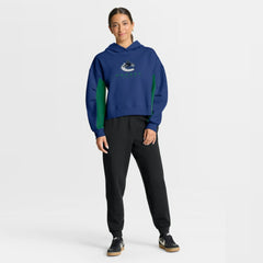 Vancouver Canucks Fanatics Women's Back Check Boxy Hoodie - Blue | Fanatics sale